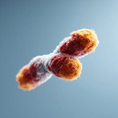 Poster - Abstract, vibrant chromosome art. Conceptual 3D render for science, medicine, or technology. Great for genetics, research, and healthrelated visuals.