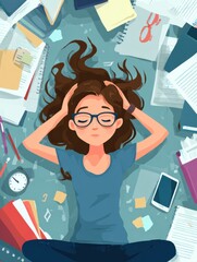 Poster - Top Five Stress Relievers for High School Students Presented in a Vibrant Infographic Showcasing Methods to Manage Academic Pressure Effectively
