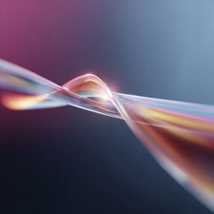 Poster - Abstract flowing glass form with vibrant iridescent hues. Represents connectivity, technology, and the future. Ideal for digital art, science, or innovative design.