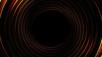 Poster - bright circle rotating animation video effect on plain black background