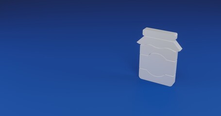 Poster - Isolated realistic white jar of jam symbol with shadow. Located on the right side of the scene. 3d illustration on transparent background