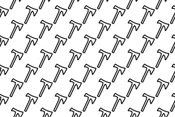Aufkleber - Seamless pattern completely filled with outlines of axe symbols. Elements are evenly spaced. Illustration on transparent background