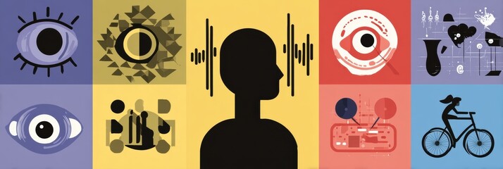 Poster - Exploring Various Learning Styles Such as Visual, Auditory, and Kinesthetic Through Engaging Flat Design Infographic Elements