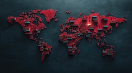 Poster - Conceptual image of smooth freight coordination between continents using cargo vehicles