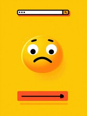 Aufkleber - Website Crash Screen Displays Frowning Emoji With Clean Layout Indicating User Access Issue