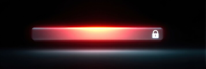 Poster - Secure Internet Browser Bar Displaying a Glowing Lock for Enhanced Online Safety During Browsing Sessions