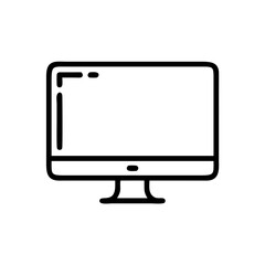 Poster - Simple Monitor Display Illustration in Black and White Style