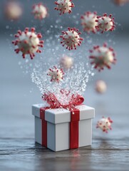 Aufkleber - Email Gift Box Opened Revealing Virus Mist as Phishing Bait in a Digital Security Concept