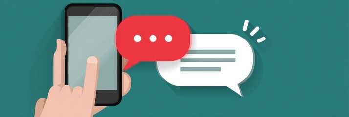 Poster - User Accessing Suspicious Link in SMS Chat Bubble While Navigating a Clean Layout Interface on a Smartphone in a Digital Context