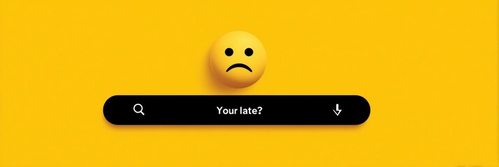 Poster - Website Crash Screen Featuring a Frowning Emoji and a Clean Right Zone Expressing User Frustration and Confusion