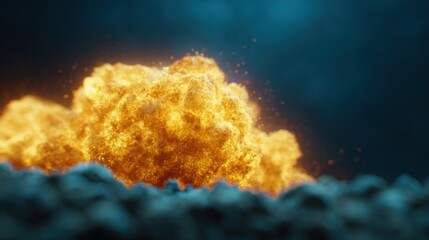 Poster - Dramatic Explosion with Bright Orange and Yellow Fireball Effect
