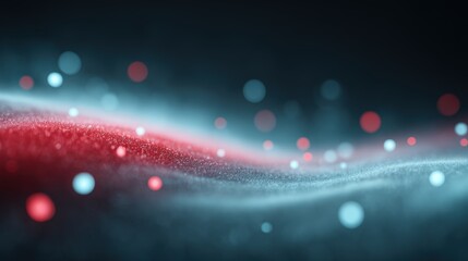 Poster - Colorful Abstract Waves with Glowing Particles and Soft Lighting