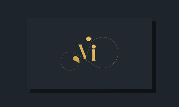 Minimal royal initial letters VI logo