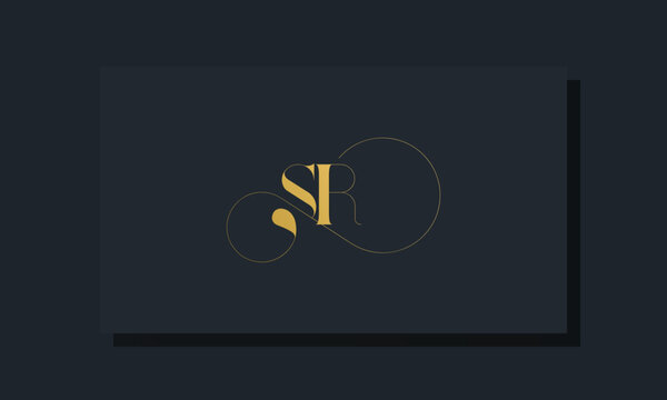 Minimal royal initial letters SR logo
