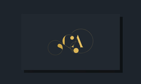 Minimal royal initial letters CA logo