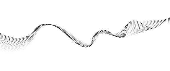 Fototapete - Flowing Dot Wave halftone gradient pattern on transparent background	
