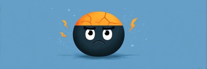 Poster - Website Crash Screen Displaying a Frowning Emoji With a Clean Right Zone During Digital Downtime
