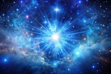 Wall Mural - celestial radiance a brilliant burst of light and stars in a cosmic nebula
