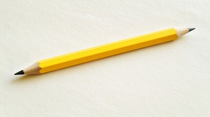 Fototapete - Yellow pencil on white background.