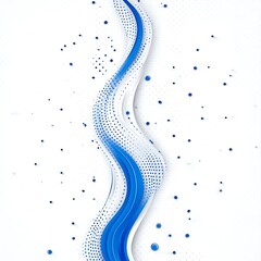 Poster - Abstract blue and white wavy design with dotted texture