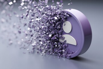 Aufkleber - User Icon Experiences a System Crash With Pieces Disintegrating on the Left Side, Showcasing Digital Malfunction