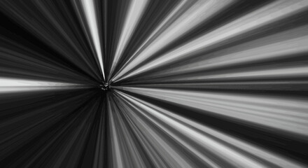 Poster - Abstract monochrome burst of light radiating from a central point creating motion
