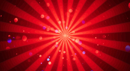 Poster - Radiant Red Burst Background with Bokeh Lights Creating a Festive Atmosphere