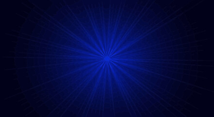 Poster - Dramatic Blue Light Burst Against a Deep Navy Background for Presentations