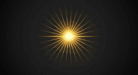 Poster - Radiant golden light burst against dark backdrop creating ethereal effect