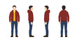 © Jonmart - Man in Hoodie: Front, Side, and Back Views