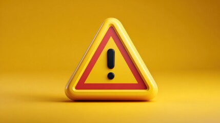 Poster - Safety Alert Symbol in Yellow Triangle Design on Solid Background Conveys Caution and Awareness Against Potential Hazards in Various Settings