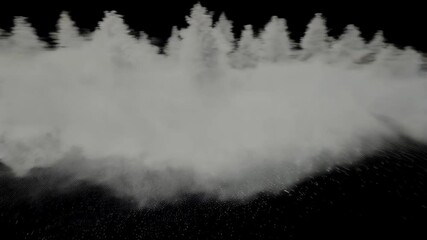 Poster - Dramatic abstract view of white fog or smoke contrasting against a dark gritty textured surface in high contrast monochrome