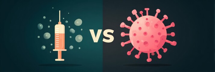Poster - Comparison Chart Showing Vaccine Versus Virus to Highlight the Importance of Vaccination in Disease Prevention and Health Safety