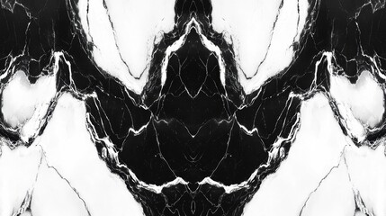 Leinwandbilder - Abstract black and white marble texture with symmetrical pattern.
