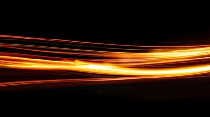 Poster - Abstract fiery orange and red light streaks on black background.