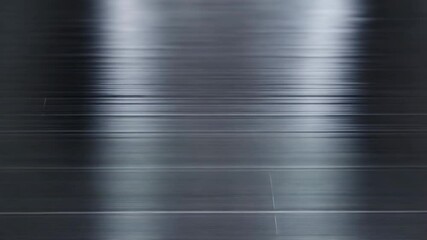 Poster - Shiny metal background with brushed texture and light reflection, abstract surface with horizontal lines