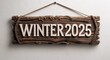 © Erlinda - winter 2025 lettering on medieval ancient sign wooden board on plain white background