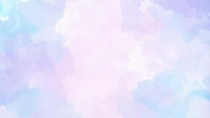 Poster - Pastel watercolor background with light blue and lavender hues blended in an abstract soft pattern for a dreamy texture.