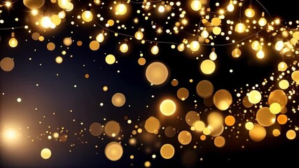 Poster - Festive string lights glowing with bokeh effects, perfect for holiday celebrations and events, creating a warm and inviting ambiance