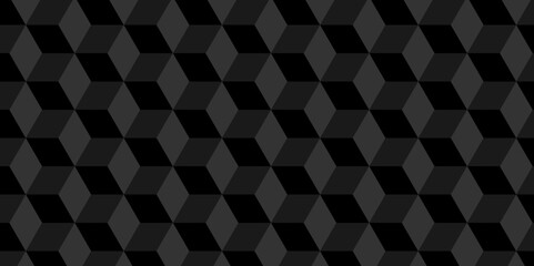 Poster - abstract minimal black cube square geometric tile hexagon mosaic wall grid wallpaper. black and gray
