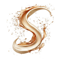 Poster - Elegant Liquid Letter S Design on White Background with Splash Effects