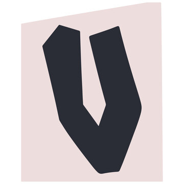 hand drawn vector typography of V