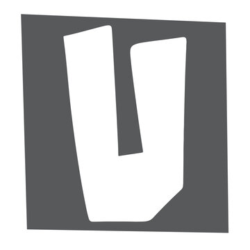 hand drawn vector typography of U