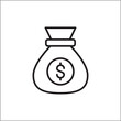 © great19 - Money in pouch icon. Bounty prize icon. Icon symbol of win, victory, achievement, reward, prize. Vector illustration