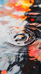 Aufkleber - Water ripple vortex oil painting illustration poster background