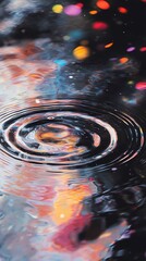 Aufkleber - Water ripple vortex oil painting illustration poster background
