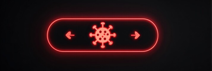 Poster - Glowing Red Virus-Laden Download Icon on Dark Background Indicating Potential Threat to Device Security