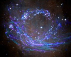Wall Mural - Cosmic nebula, swirling colors in deep space