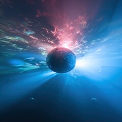 Wall Mural - Cosmic orb bathed in vibrant light