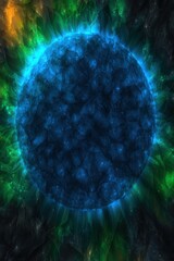 Wall Mural - Cosmic orb, vibrant, textured